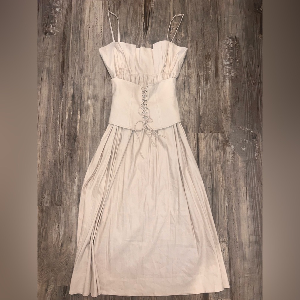 LPA GIANNA MIDI DRESS IN OAT- Small - Picture 4 of 10